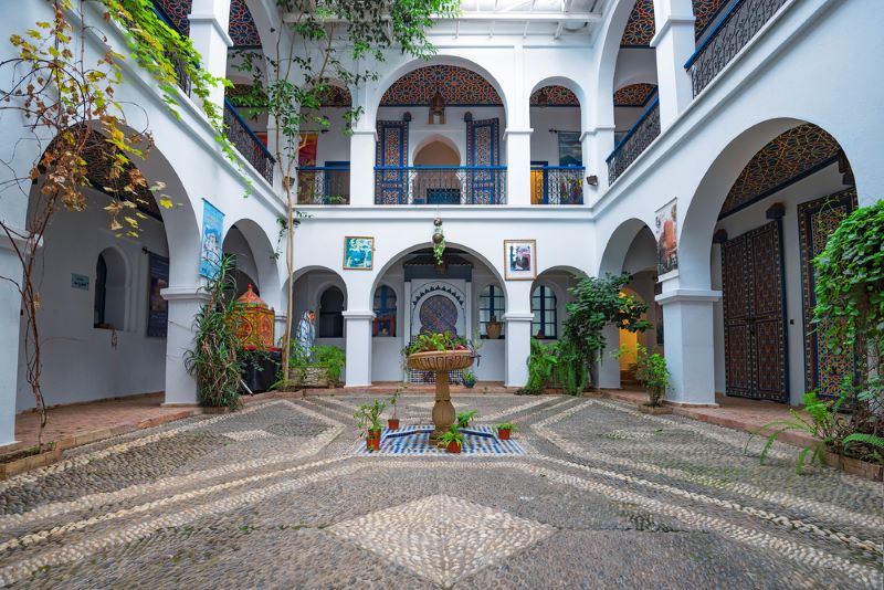 Moroccan Riad Image of a courtyard of a riad in Morocco.