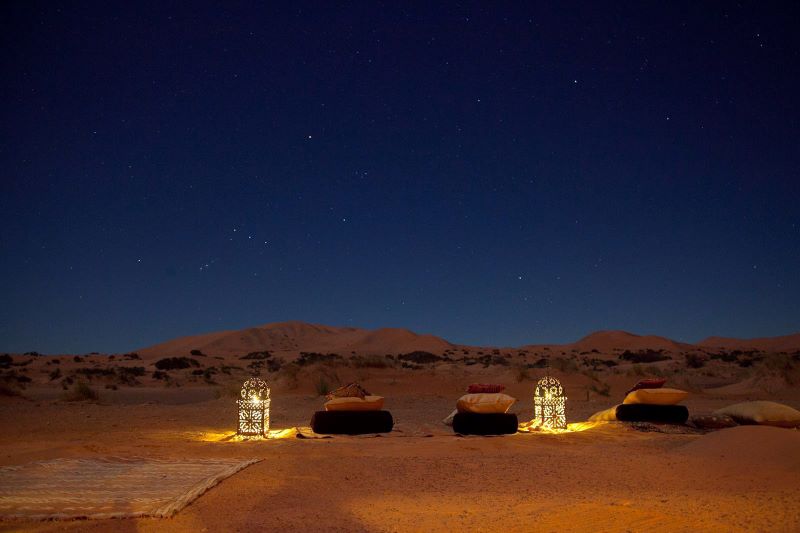 Five days tour in Morocco, night Night picture in the desert