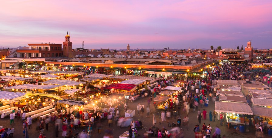Jamaa el Fna also Jemaa el-Fnaa, Djema el-Fna or Djemaa el-Fnaa is a square and market place in Marrakesh, Morocco, Africa. UNESCO Masterpiece of the Oral and Intangible Heritage of Humanity.